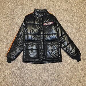Vintage 70s Wynns Racing Jacket Mens M Black USA Made Quilted
